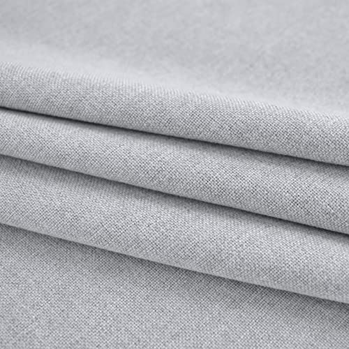 Upopo Tier Curtains Grey 36 Inch Length Kitchen Linen Textured Privacy Cafe Curtains Short Bathroom Small Basement Half Window Curtain Bedroom Living Room 2 Panels Rod Pocket #TOP4