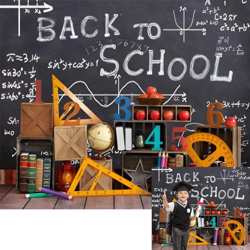 Welcome Back to School Backdrop for Photography 10x8ft Classroom Blackboard Class Learning Tools Photography Background Classroom School Photo Backdrop Decoration Banner
