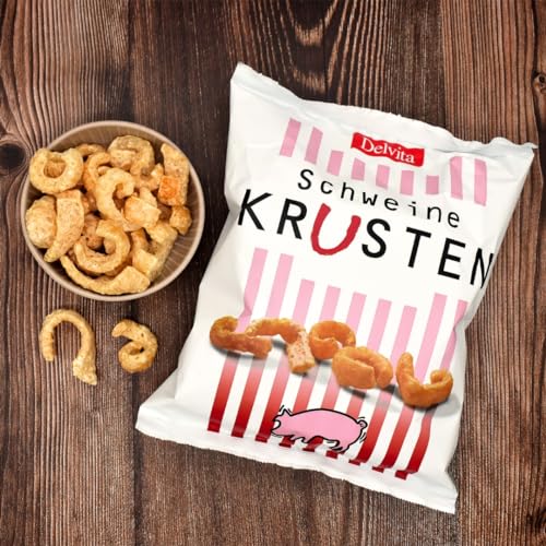 Delvita Schweinekrusten (16 x 125 g) - Leckere Schweinekrusten Chips aus Dänemark