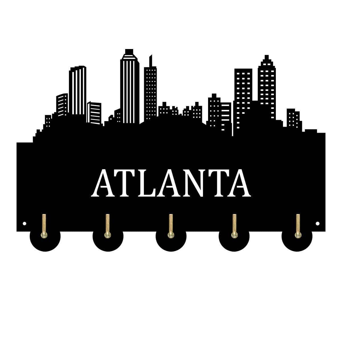 Crochets muraux en bois Atlanta City pour clés et vêtements