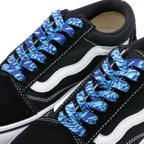 Image of Flat Colorful Shoelaces Gradient Rainbow Shoe Lace Shoestring 2 Pair