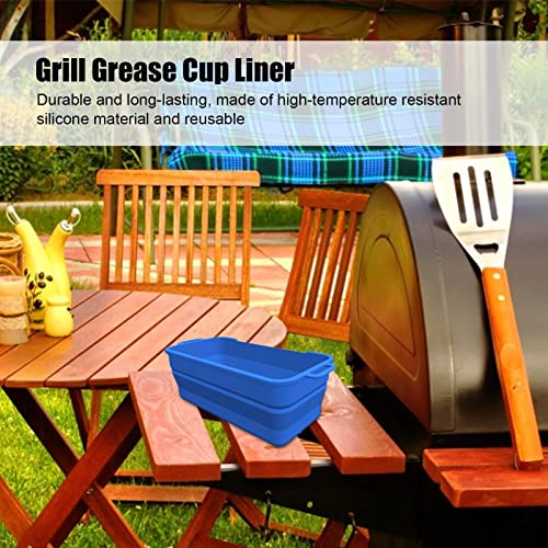 JINGLING Fettauffangbehälter für Grill | Wiederverwendbare Silikon-Fettbechereinlagen | Spülmaschinenfester, hitzebeständiger Fettauffangbehälter für das Kochen im Freien auf den meisten Grills – Bild 3
