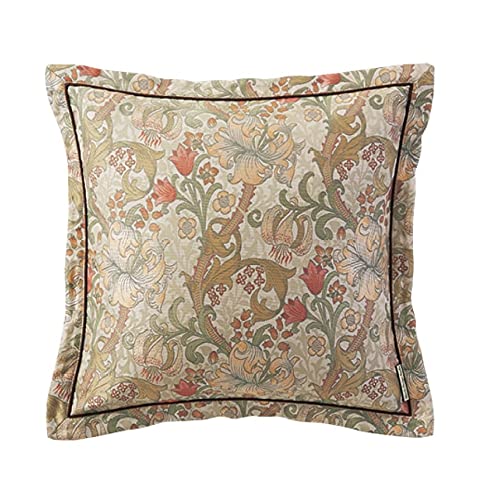 川島織物セルコン Morris Design Studio モリスデザインスタジオ 背当 クッションカバー ゴールデンリリーマイナー アイボリー 45×45cm LL1712A