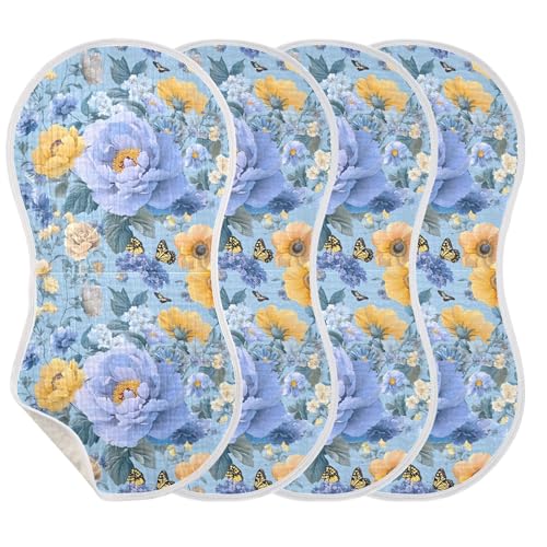 xigua Beautiful Floral Pattern Baby Burp Cloths for Newborn Boys and Girls 1 Pack, Soft & Absorbent Cotton Baby Burp Cloth, Baby Washcloths, Newborn Towel, Burp Rags3