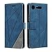 SONWO Hu00fclle fu00fcr Sony Xperia XZ1, Premium Leder PU Handyhu00fclle Flip Case Wallet Silikon Bumper Schutzhu00fclle Klapphu00fclle fu00fcr Sony Xperia XZ1, Blau