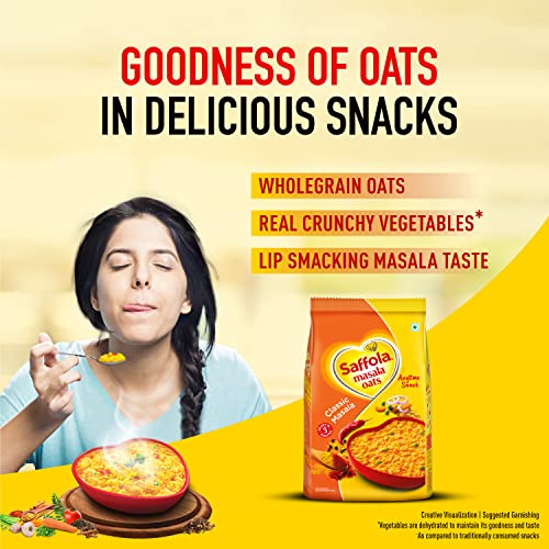 Image of Saffola Oodles, Instant Noodles, 12 x 53g & Classic Masala Oats, 500g