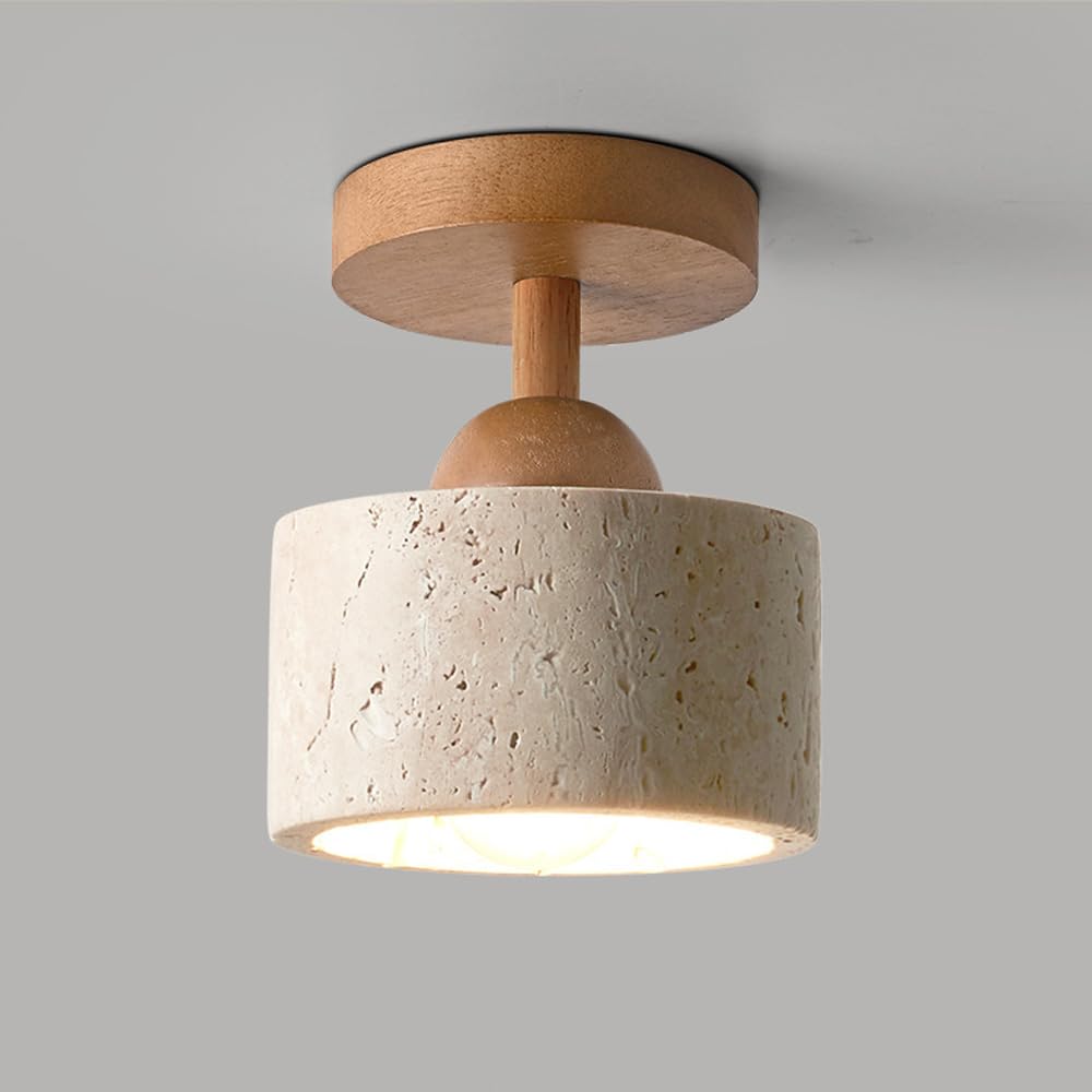 Jadssox kamienna lampa sufitowa nowoczesna lampa sufitowa do montażu podtynkowego cylindryczna drewno blisko lamp sufitowych E27 oprawa oświetleniowa do przedpokoju lampy sufitowe z kamienia naturalne