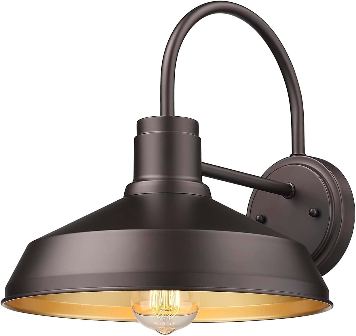 ALLGOT Exterior Barn Light, Farmhouse Wall Sconce, Porch Outdoor Wall Lighting Fixture, Gooseneck Barn Lights, Exterior Wall Mount Light, Wall Lamp (Oil Rubbed Bronze, 1 Pack)