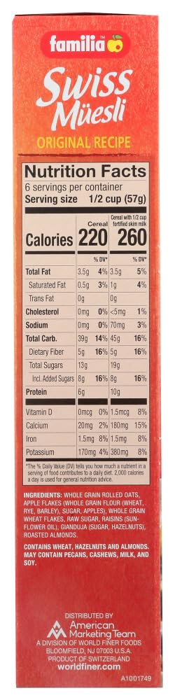 Familia, Swiss Muesli; Original, Size - 12 OZ, Pack of 3