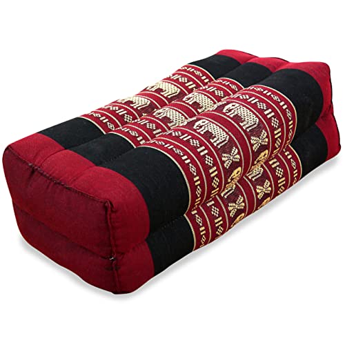 Livasia | Coussin de Méditation en Kapok | Bolster de Yoga | 33 x 19 x 12 cm | Coussin de Soutien Rectangulaire | Asanas Cover