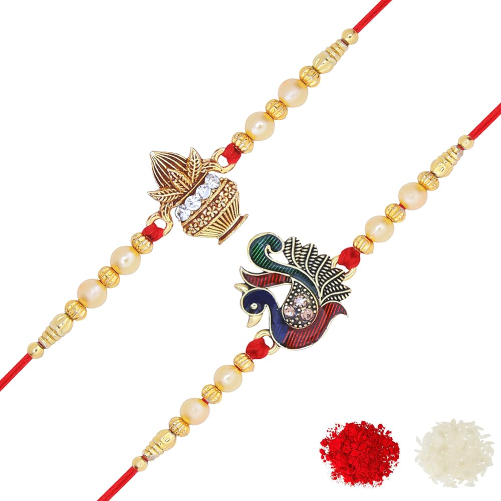 Riddhika Ventures Mens Stunning Gold Plated Designer Brothers Rakhi With Roli Chawal And Greeting Card (M1P7) (B08BLWXLXK) Amazon Price History, Amazon Price Tracker