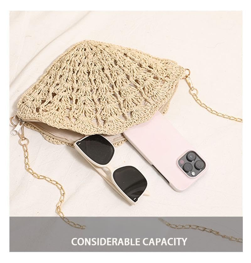 New summer shell straw bag ladies fashion beach vacation shopping accessories4