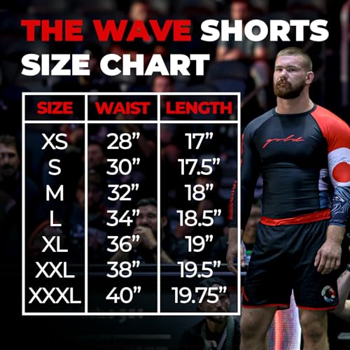 Gold BJJ The Wave Jiu Jitsu Shorts - Fight Short for No Gi, Wrestling, MMA & Boxing2