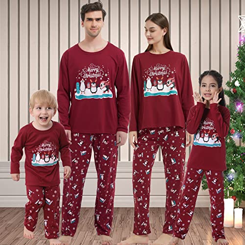 Vopmocld Christmas Family Matching Pajama Red Holiday Pjs Sets Cotton Sleepwear3