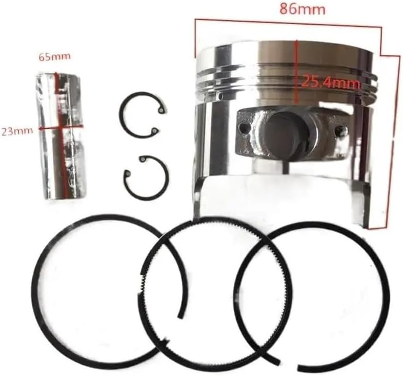 Air Cooled Piston&Rings Kit Incl Pin Circlip Fit For 186FA 186 186F L100 9HP 5 5KW Generator Engine