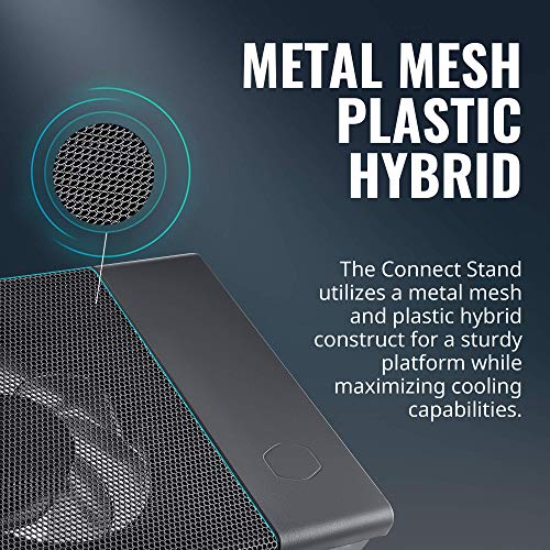Image of Cooler Master NotePal Connect Stand Network Devices Cooling Solution, Metal Mesh, SickleFlow 120 Reverse Edition Fan, and USB Connectivity