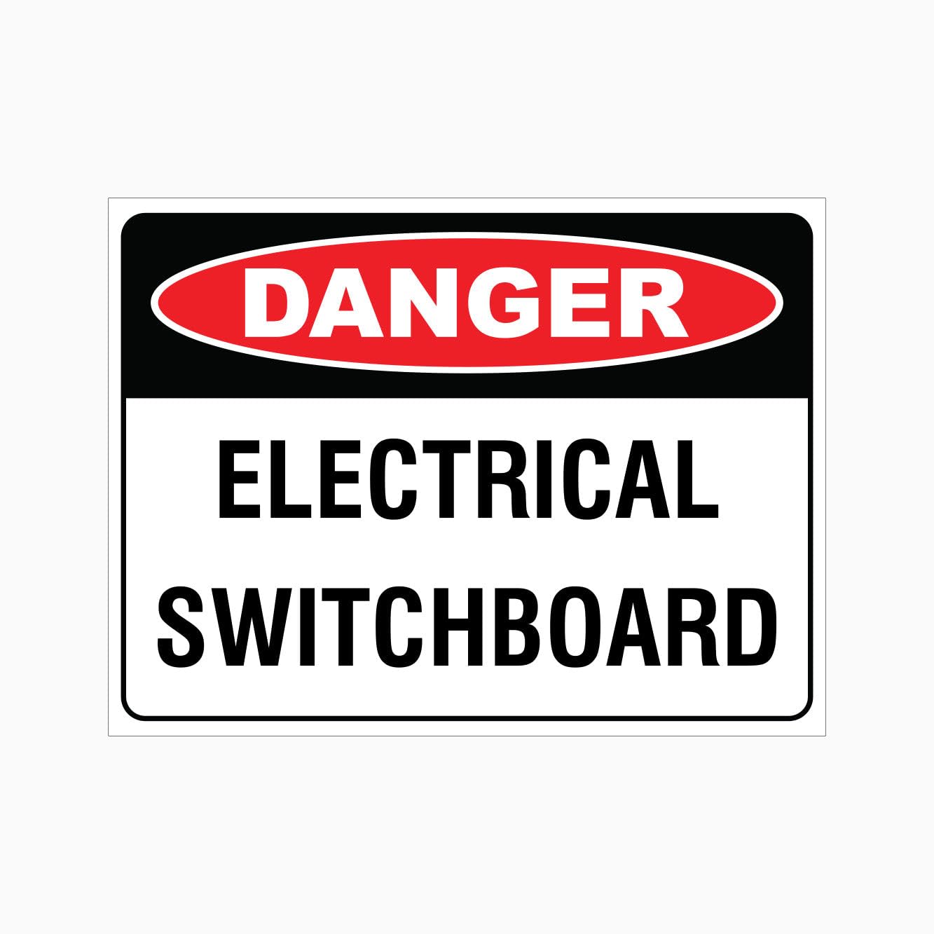 DANGER ELECTRICAL SWITCHBOARD Sign, 12x8 Metal Tin Sign, warning for electrical control panels.