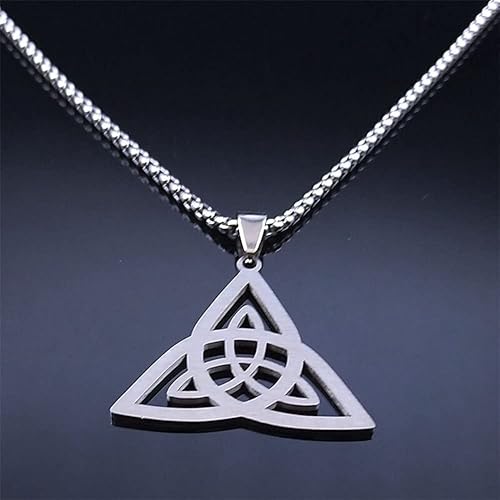 Miniatura 4 de Wicca Infinity Trinity Knot Triquetra Necklace Stainless Steel Witch Celtic Knot Amulet Necklace Jewelry Collar Acero Inoxidable