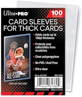 Ultra Pro Clear Thick Card Sleeves | Holds cards up to 130-Point | 100-Count