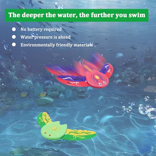 GETRICH 2 Stück Unterwasser Glider Upgradierte Version, Wasserspielzeug Kinder, Teufel Fisch Schwimmbad Spielzeug, Pool Spielzeug, Tauchspielzeug für Kinder für Schwimmbäder Badewannen Wasserparks