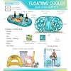POZA Inflatable Gold Floating Cooler - Luxurious Drink Holder Filled with Sparkly Confetti, Premium Party Float with 8 Holders, Serving Bar for Beach, Lake, Hot Tub, Jacuzzi and Pool - 39x23 Inches