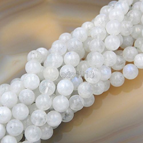 Natural White Moonstone Gemstone Round Loose Beads in 15.5" Strand (8mm) - Image 3