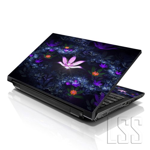 Image of LSS 17 17.3 Inche Laptop Notebook Skin Sticker with 2 Wrist Pads - Reusable Cover Protector Vinyl Sticker Cover Decal Fits 17 inch - 19 inch HP Asus Acer Samsung - Lotus Pond Flowers Pattern
