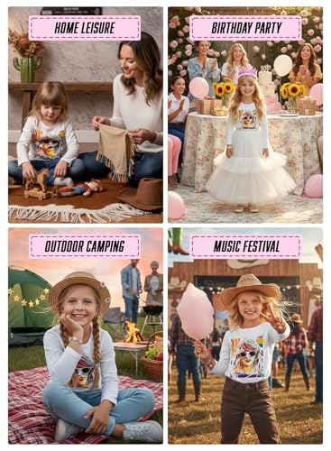 Image of Girl Country Music T-Shirt - Kids Singer Letters Graphic Birthday Shirts Gifts Fan Song Tour Concert Outfit Top