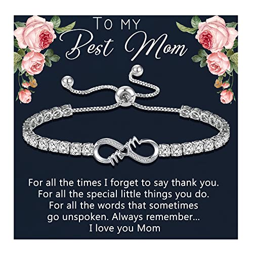 Btysun Mom Bracelets For Women Mothers Day Birthday Gift Stainless Steel Infinity Silver Bracelet Mom Gifts From Daughters #TOP10