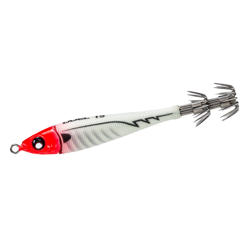 DUEL Lead Squid Jig EZ-Bait Metal, No. 10/20/25/30, Squid Metal RLRH (Real Luminous Red Head) 30
