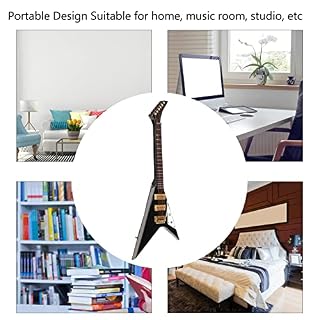 Guitare électrique Miniature simulée en Bois de 7,3 Pouces, modèle de Mini Guitare Noire exquise avec boîte de Rangement… – Image 3