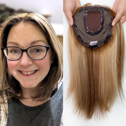 FQNing Human Hair Topper for Women, High End Large Cap