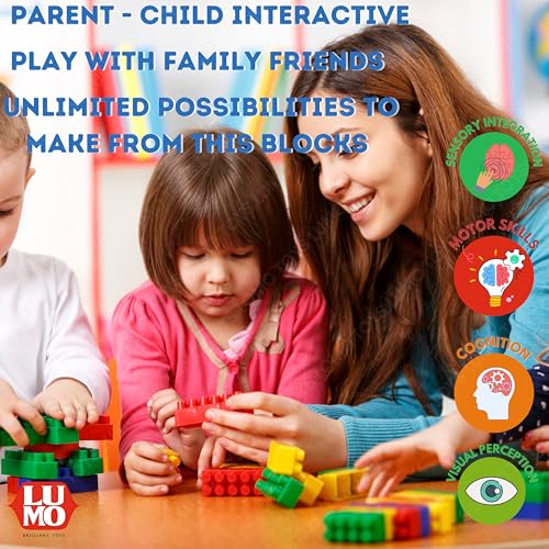 Image of Lumo Brilliant Toys 220-Piece Big Building Blocks Set for Kids - Educational and Creative Fun for Toddlers and Preschoolers