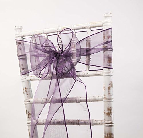 Organza Chair Sashes Bows - Wedding Decor Events - 80 Colours and Matching Runners Available (Black/Victoria Gold)