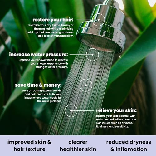 Image of Eskiin Filtered Showerhead - Best Shower Head With Filters For Healthy Hair & Skin - High Pressure Hard Water Softener - Reduce Dandruff, Protect Colored Hair, And Soothe Dry Skin (Brushed Nickel)