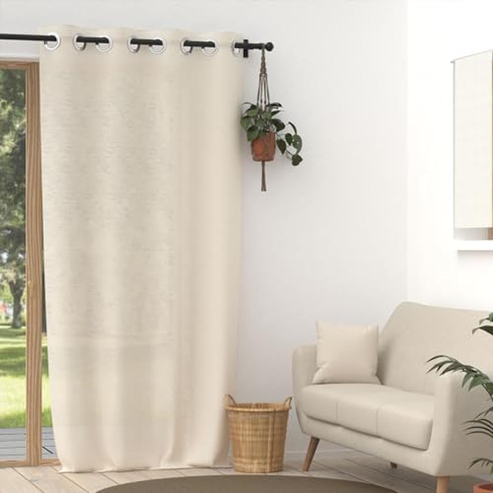 Soleil d'ocre Curtain 135 x 250 cm Natural, W 55.1" x L 98.4" (1 Panels) - Image 2