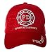 Fire Department - First in Last Out, Fireman Officer Gear, Uniform Baseball Cap Hat, Adjustable (Red)