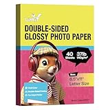 Uinkit Photo Paper Glossy Double Sided 8.5x11 Inkjet 37lb 140gsm Dye ink Thin Photo Picture Flyer Calendar...