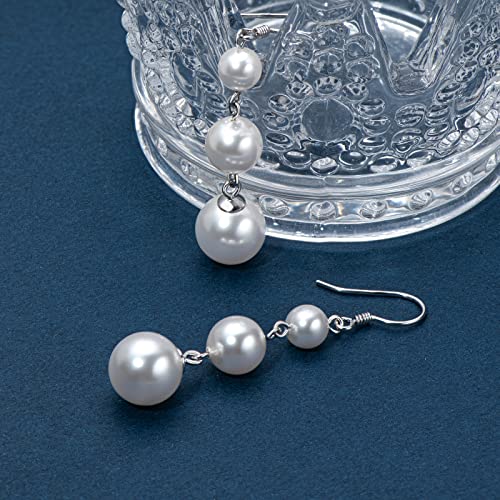 925 Sterling Silver Freshwater Pearl Drop Earrings for Women - June Birthstone Long Dangle Jewelry Gifts for Mom, Wife, Girlfriend2