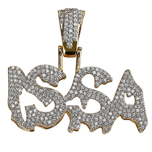 Hechuang Micropave Simulated Diamond Iced Out Bling Custom Bubble Letters Pendant with Tennis Necklace (ISSA Pendant)