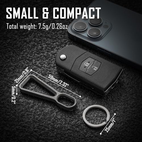 KeyUnity Titanium Carabiner Keychain Clip, Quick Release EDC Key Ring Clasp for Men & Women (KD01) - Image 2