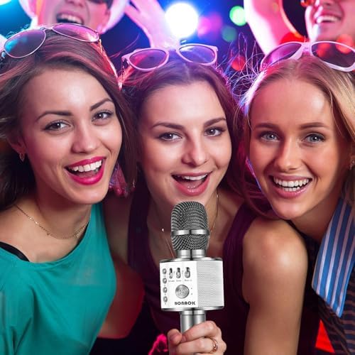image for BONAOK Wireless Bluetooth Karaoke Microphone,3-in-1 Portable Handheld 