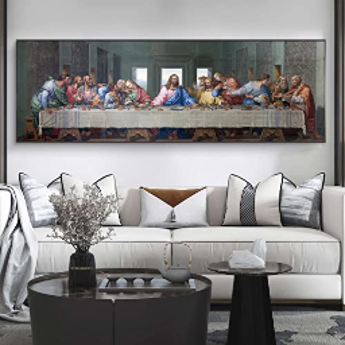 Art Célèbre Christ de Vinci - Gravure sur toile de qualité supérieure 60x180cm