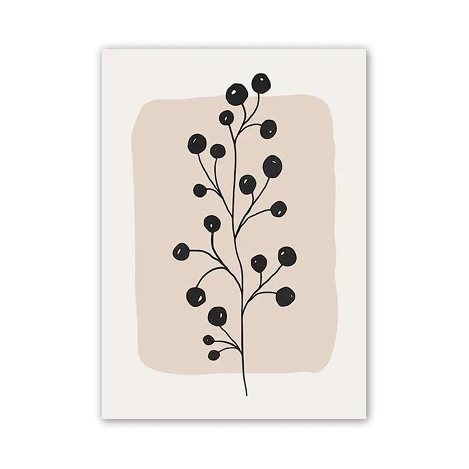 XENITE Wall Art Canvas Prints Vase Leaf Line Geometry Wall Art Canvas Painting No Frame Abstract Prints Pictures For Hotel Bar Living Room Decor(D,50x70cm)