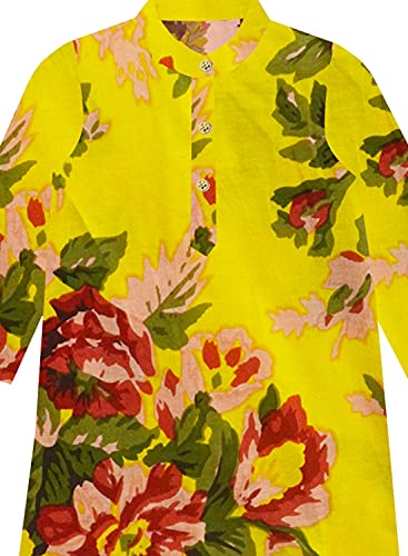 Image of A.T.U.N. (ALL THINGS UBER NICE) Boys Full Sleeve Cotton Floral Printed Kurta and Pyjama Set | Ethnic Clothing Set for Festival and Special Occasion | 2 Piece Set for Boys