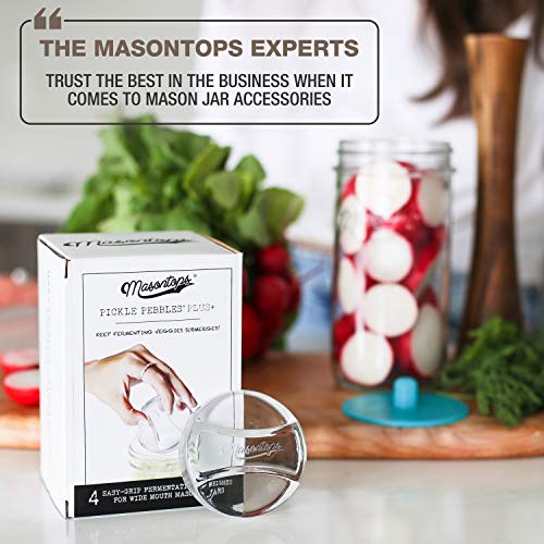 Masontops Pickle Pebble Glass Infinity Weights For Fermenting - Pickling Weight Set - Wide Mouth Mason Jar Fermentation #TOP5