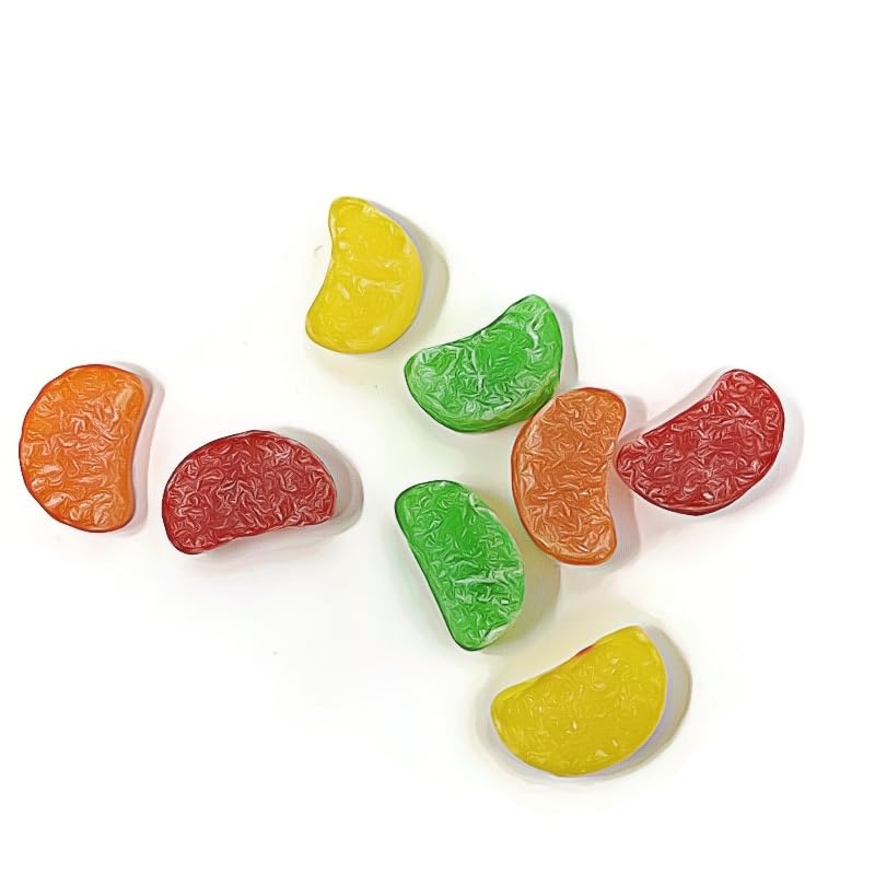 Miniatura 2 de Rebanadas de fruta de gelatina y gotas de goma, bolsas de regalo a granel de una libra, selecciona tus favoritos (rebanadas de frutas surtidas)