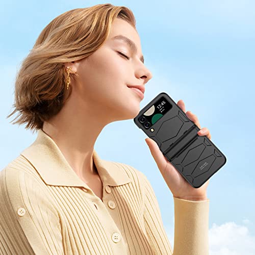 Goosebox For Samsung Galaxy Z Flip 4 Case, Mechanical Hinge Protection&Heavy Duty Shockproof Anti-Scratch Thickening Semi-Auto Hinge Full-Body Protect Shockproof Case For Galaxy Flip 4 (Black) #TOP5