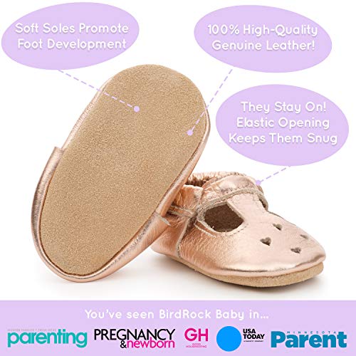 Birdrock Baby Mary Jane Moccasins - Genuine Leather Soft Sole Baby Girl Shoes For Newborns, Infants, Babies, And Toddlers (Rose Gold, Us 4) #TOP2