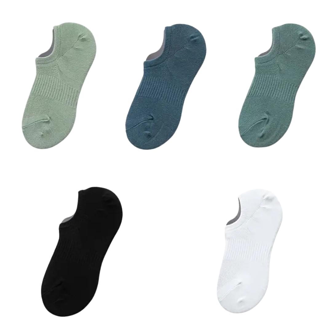 No Show Ankle Socks for Men & Women | Cotton Multicolour Soft Summer Low Ankle Length Socks | Free Size, Athletic, Breathable All Season Crew Sock | Pack of 5 Pairs-image-49
